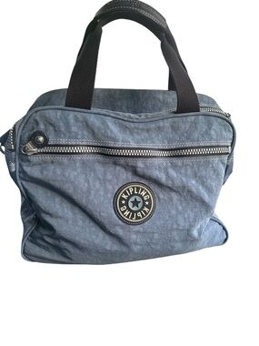 Kipling Private Transport blue printed overnight gym weekend bag oversized retro